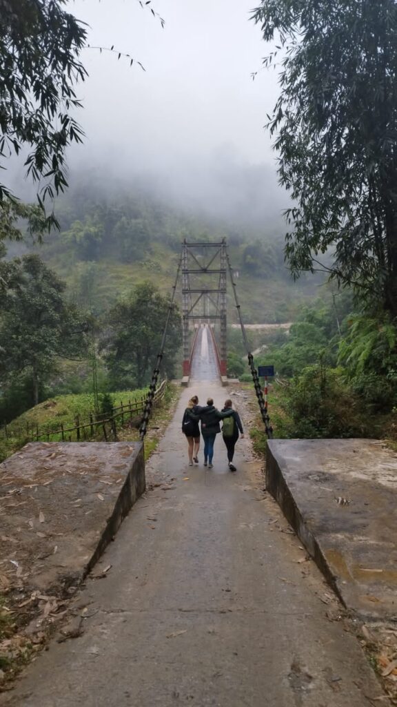 Solo travelers enjoying a scenic view